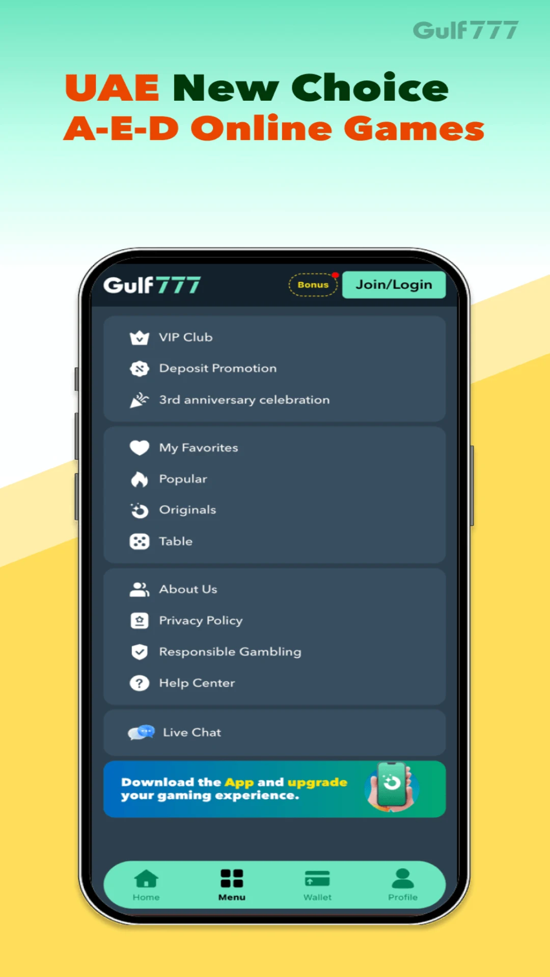 Gulf777 ألعاب AED screenshot